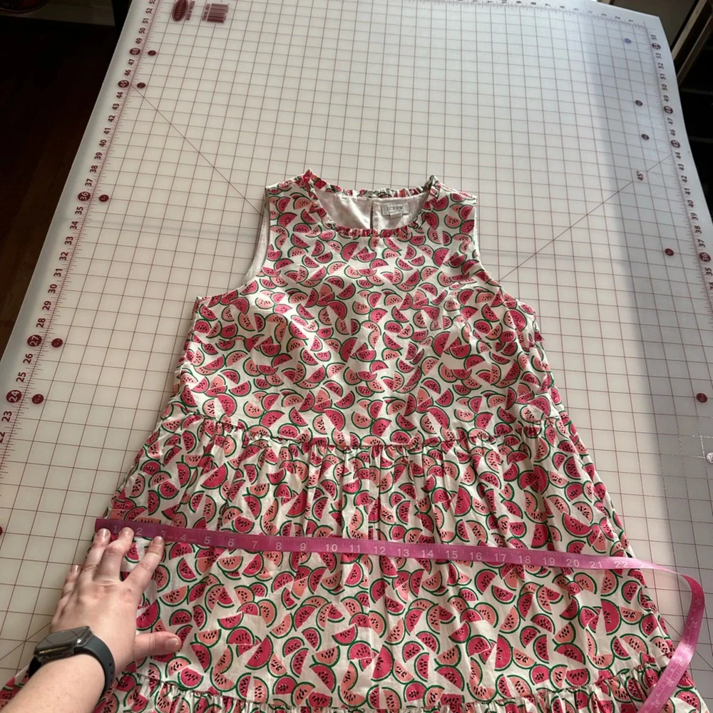 J.Crew size 4 white and pink watermelon summer pattern flowy dress